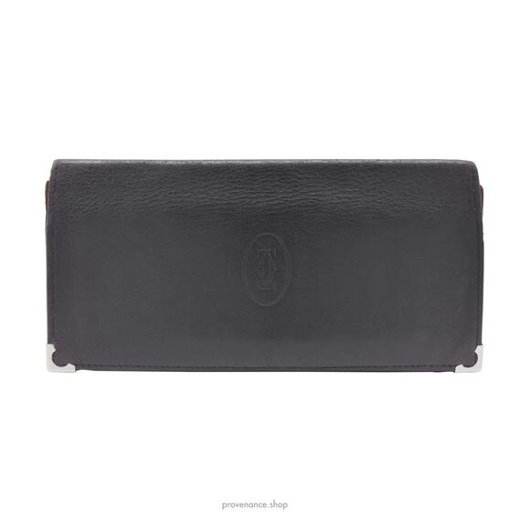 🔴 Cartier Long Wallet - Black Calfskin Leather - Picture 1 of 6